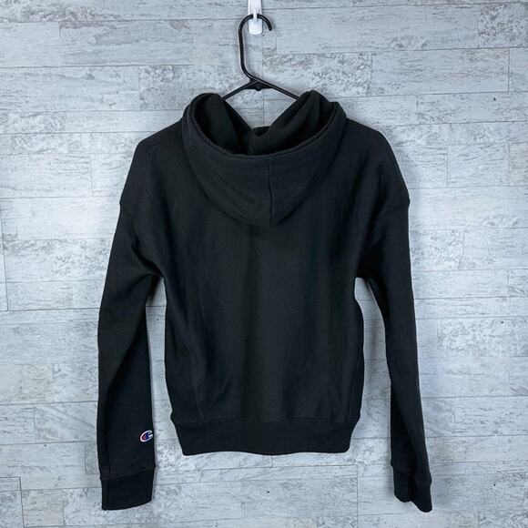 Champion reverse weave black plain pullover athletic hoodie - Picture 2 of 4